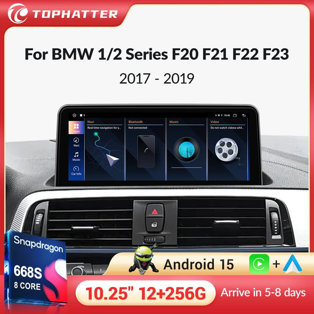 

Wireless Carplay Android 15 For BMW 1 series 2 series F20 F21 F22 F23 2017-2019 Car Multimedia Player GPS Snapdragon 680 Screen