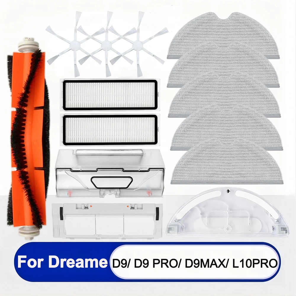 For Dreame D9 D9 Max Dreame Bot L10 Pro Trouver Robot LDS Vacuum Finder Spare Parts Accessories Main Side Brush Mop Hepa Filter