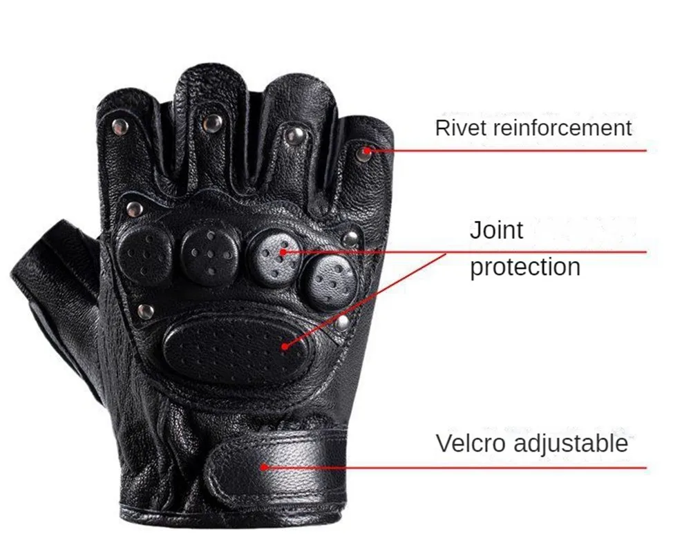 Gants Cuir Sans Doigts Homme/femme – Simili PU – Doublure Polaire – Conduite, Moto, Vélo, Hiver