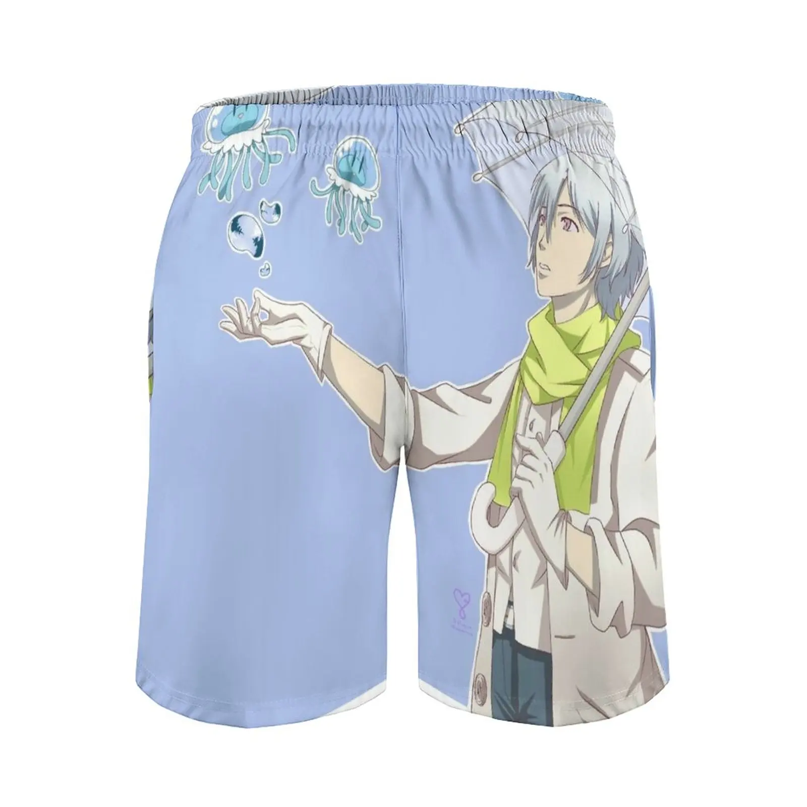 Watching The Jellyfishes-Dmmd Clear Men's Beach Shorts Swim Trunks With Pockets Mesh Lining Surfing Dramatical Murder Dmmd