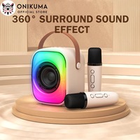 ONIKUMA L7 Wireless Speaker Microphones Karaoke Machine Outdoor Household Portable Music Player Stereo Surround RGB LED Light