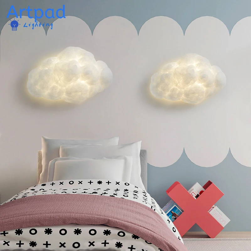 

Creative LED Cloud Wall Lamp Modern Fiber Bedroom Wall Lights Wedding Children's Room Decor Lamps Luminaire Fixtures