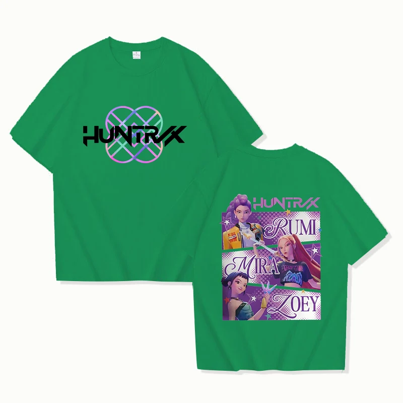 New Hot Kpop Demon Hunters T-shirts Mira Rumi Zoey Huntrix Fashion Women Girls Summer Tee Shirt Unisex Casual Short Sleeve Tops image 4