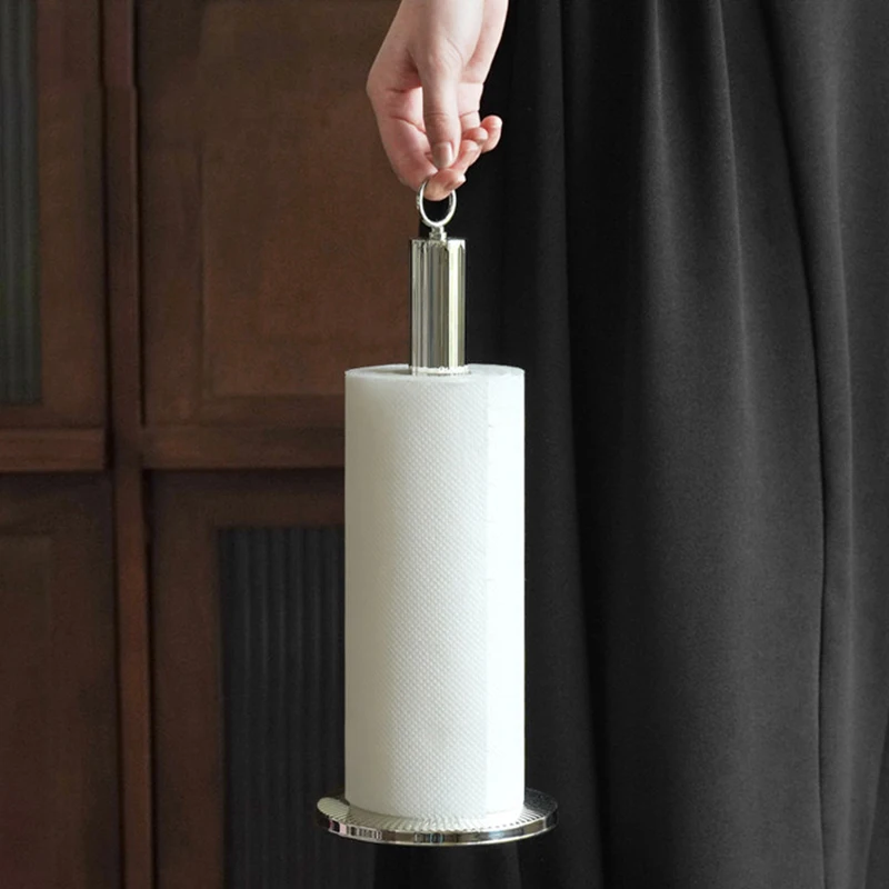 Stainless Steel Roll Paper Stand Kitchen Roll Paper Organizer Rack Portable Tissue Storage Holder Nordic Living Room Decoration