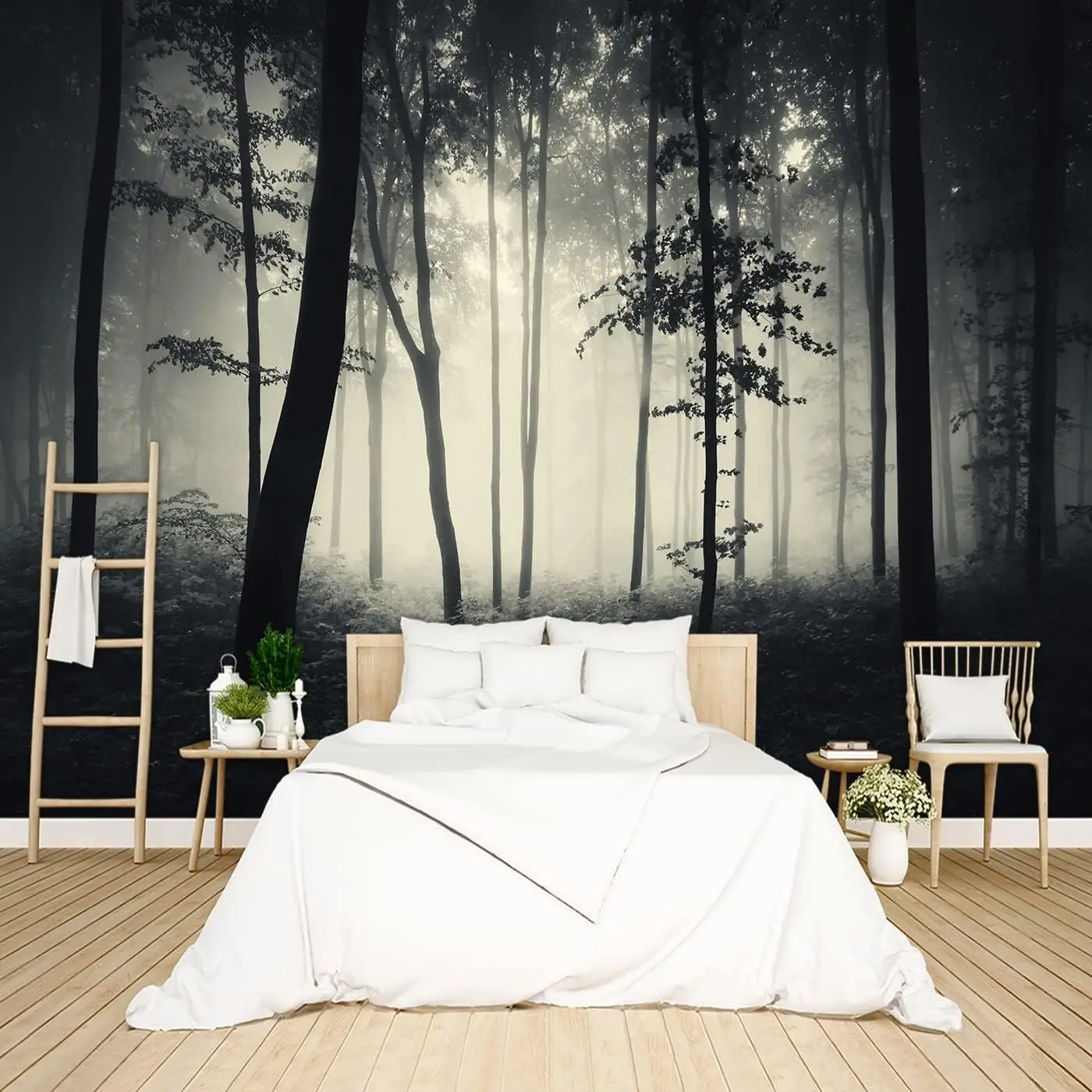 Large Realistic Forest Tapestry Wall Mural Hanging Deep Woods Nature Decor Artwork for Bedroom Living Room Home