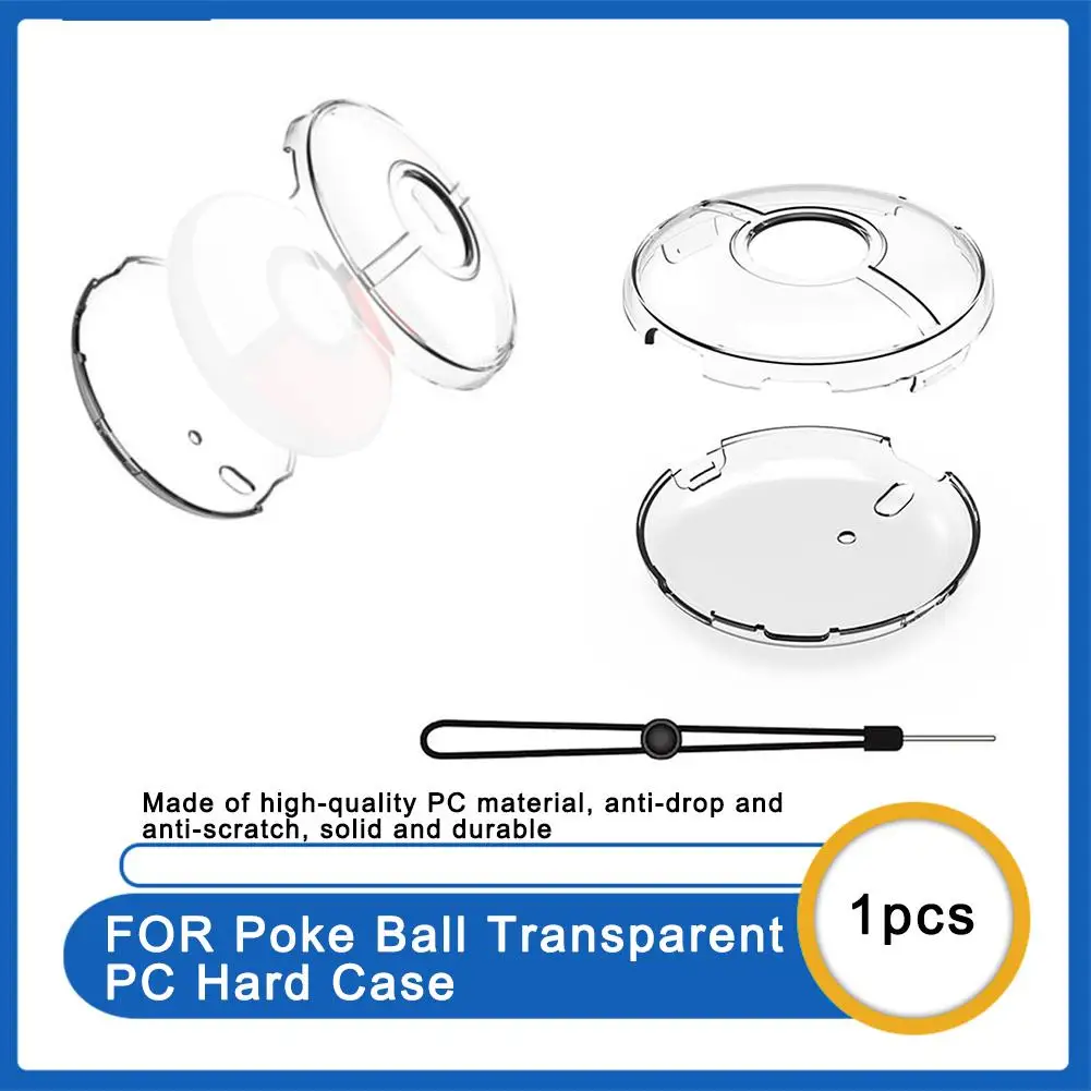 Crystal Shell Case para Pokemon, capa dura transparente com alça de mão, acessórios de proteção para Pokemon GO Plus, PC, R8V1