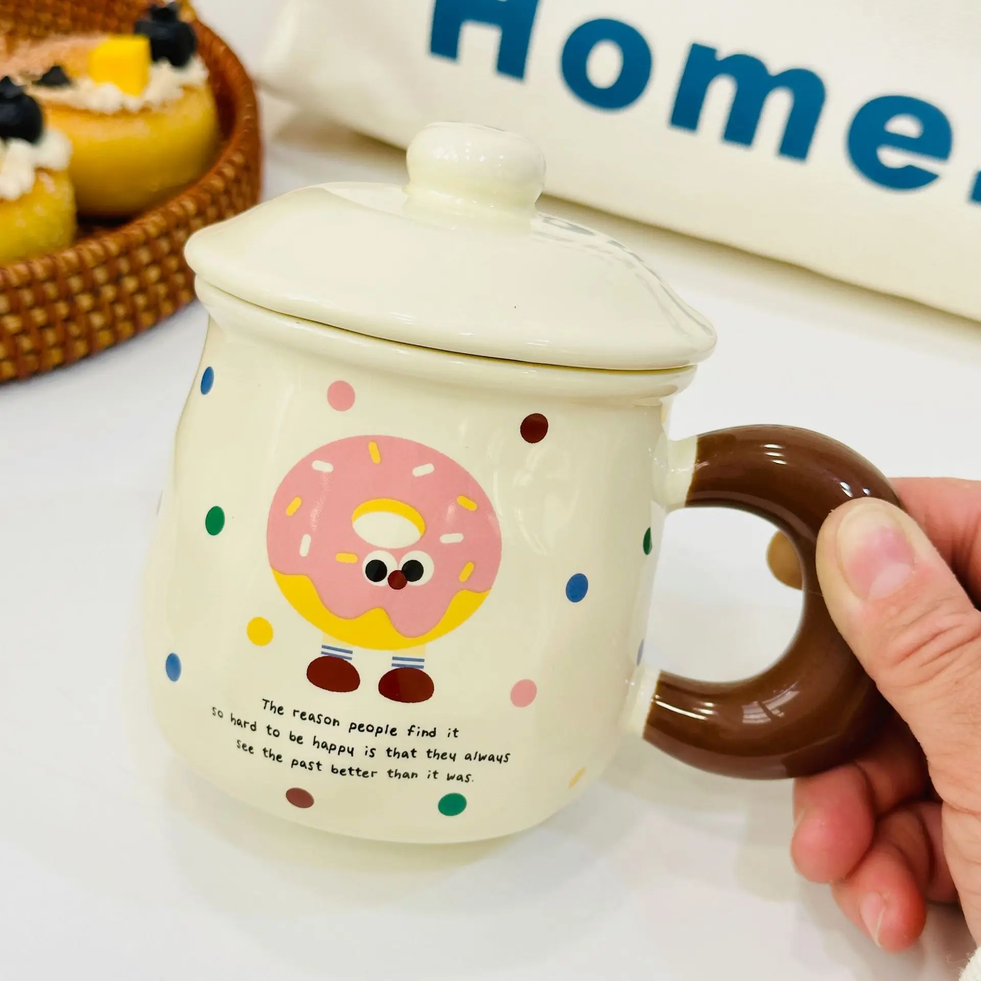 Handheld Box Set Household Ceramic Cute And Simple Mug Heat Resistant Water Cup Annual Meeting Small Gift For Use