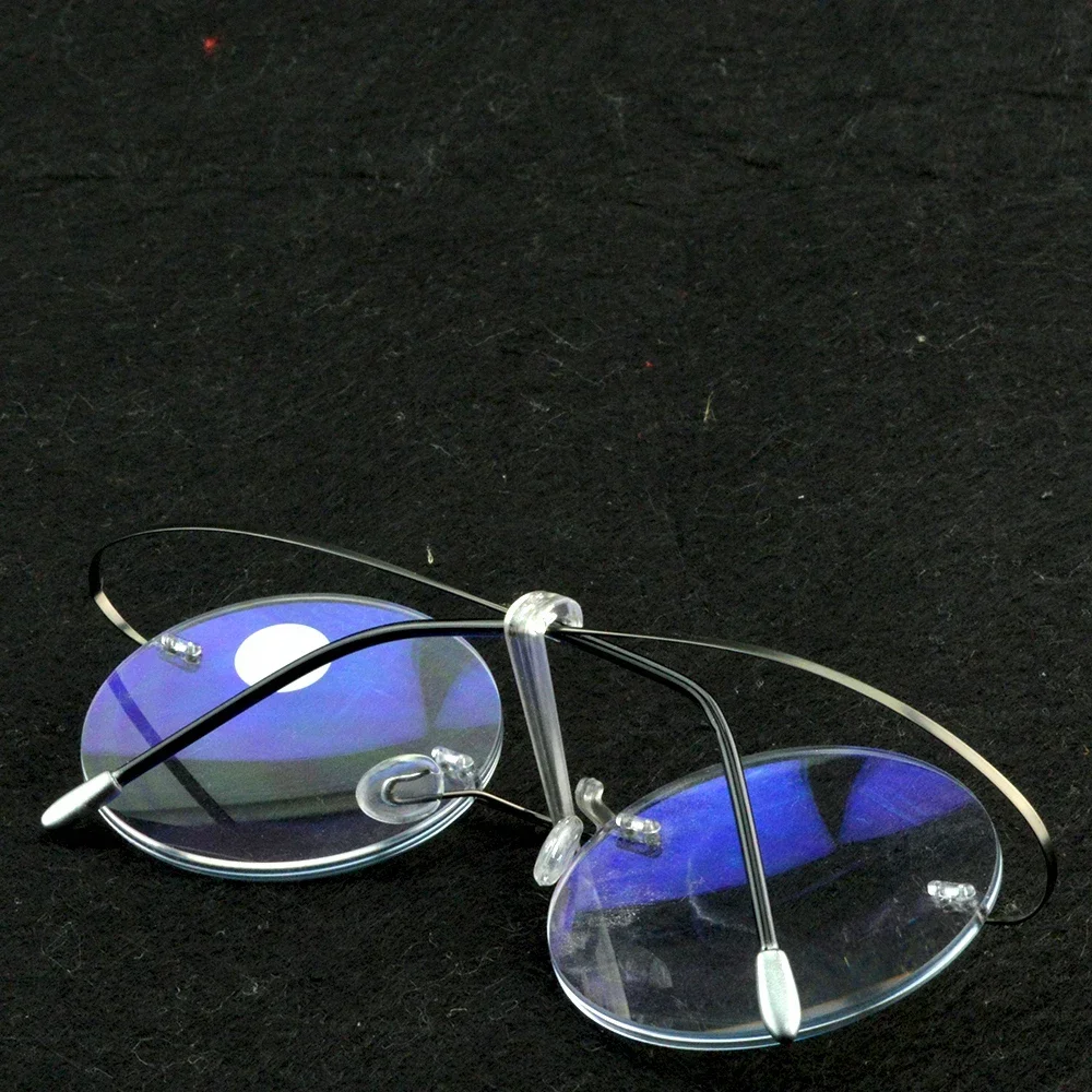 NOMANOV Titanium Alloy Round Rimless Gold Antireflective Coated Blue Ray Resistance Reading Glasses +1 +1.5 +2 +2.5 +3 +3.5