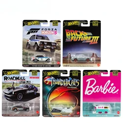 Mattel Hot Wheels Prmium Car Pop Culture Toys para niños 1:64 Diecast Barbie Kool Kombi Back To The Future Time Machine Gift