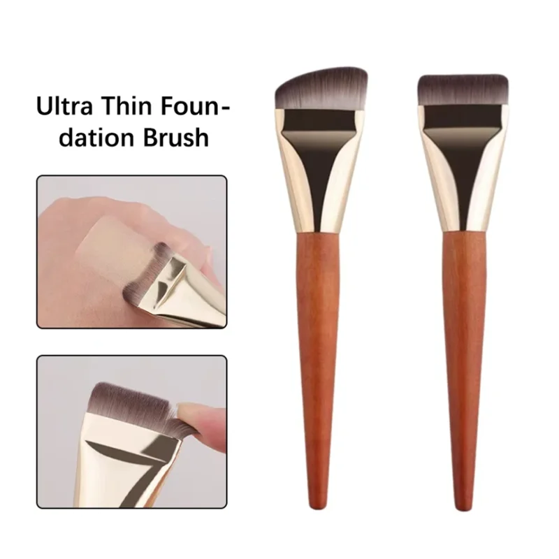 1/2/3 stuks ultradunne foundationborstels zacht haar dun gezicht platte contourborstel blending foundation crème make-upborstel schoonheidstool