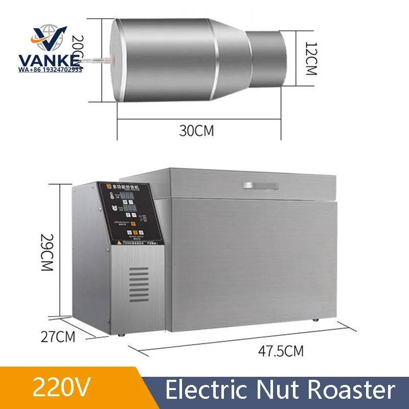 Peanut Sesame Soybean Coffee Roaster Machine Commercial Nuts Dryer Rotary Drum Cocoa Roaster Chestnut Roasting Roaster Machine