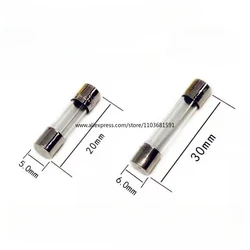 10pcs/lot One Sell 5*20mm 6*30mm Fast Blow Glass Tube Fuses 5x20 6x30 mm 250V 0.5 1 2 3 4 5 6 8 10 15 20 25 30 A AMP Fuse