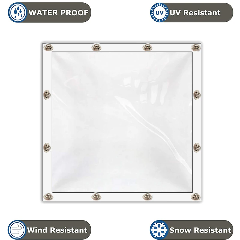 مشمع شفاف للفناء الخارجي مع أقفال ملتوية عريشة شتوية شفافة شفافة من خلال شاشة مقاومة للرياح من القماش المشمع البلاستيكي الشفاف شديد التحمل