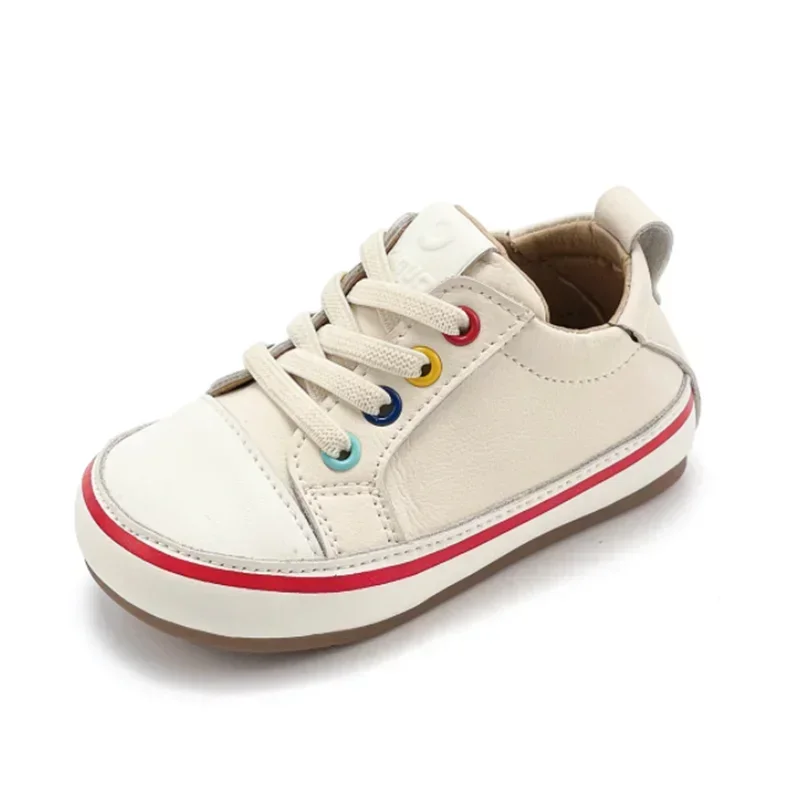 2026 Autumn Baby Shoes Leather Toddler Boys Barefoot Shoes Soft Sole Girls Outdoor Tennis Fashion Little Kids Sneakers