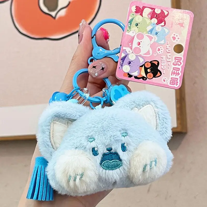 AdTosKitten-Porte-clés en peluche chat mignon, poupées en peluche, pendentif sac à dos, porte-clés animal de dessin animé, cadeau de Noël