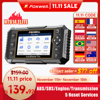 FOXWELL NT614 Elite Car OBD2 Scanner Engine Airbag Transmission ABS OBD2 Scan Tool with 5 Services ABS Bleeding SAS Calibration