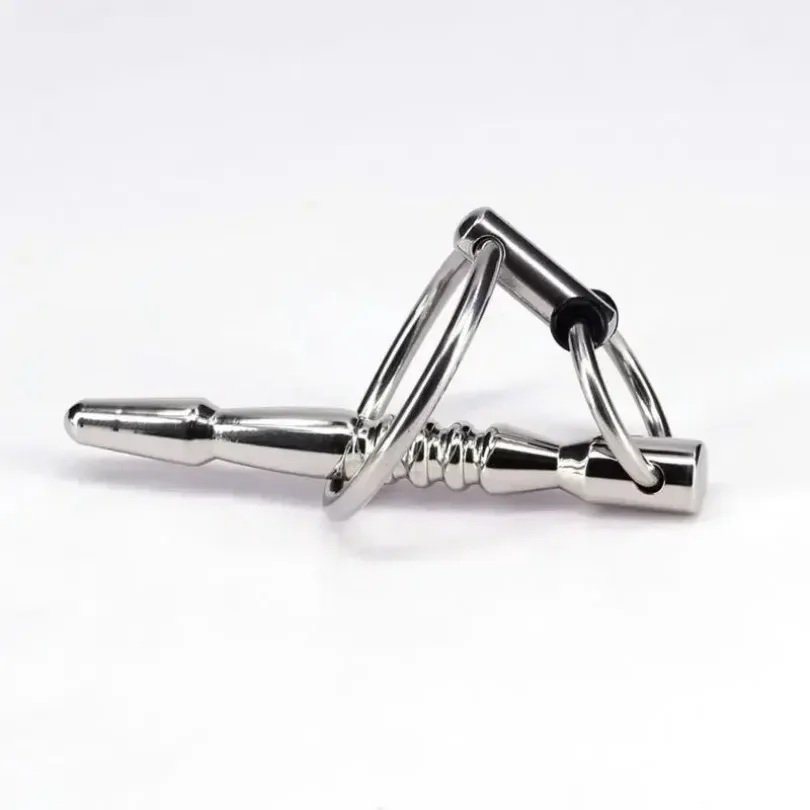 Sounding Stainless steel metal man probe urethral dilator stretching plunger penis plug inserts metal medical themed toy