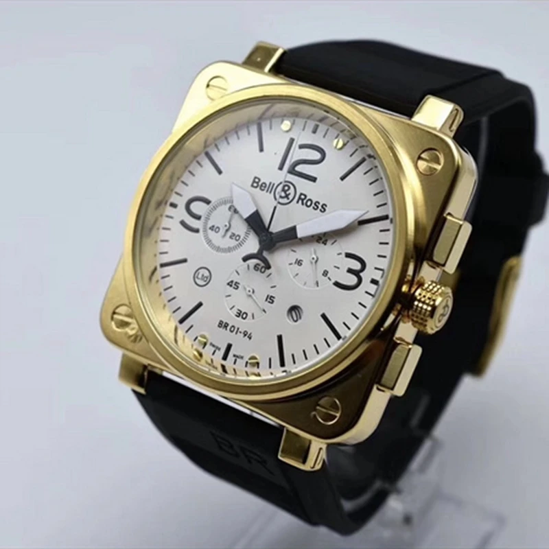 

New BR Men's Watch Luxury Business Quartz Watch Fashion Classic Casual Belt Multifunctional Calendar Chronograph