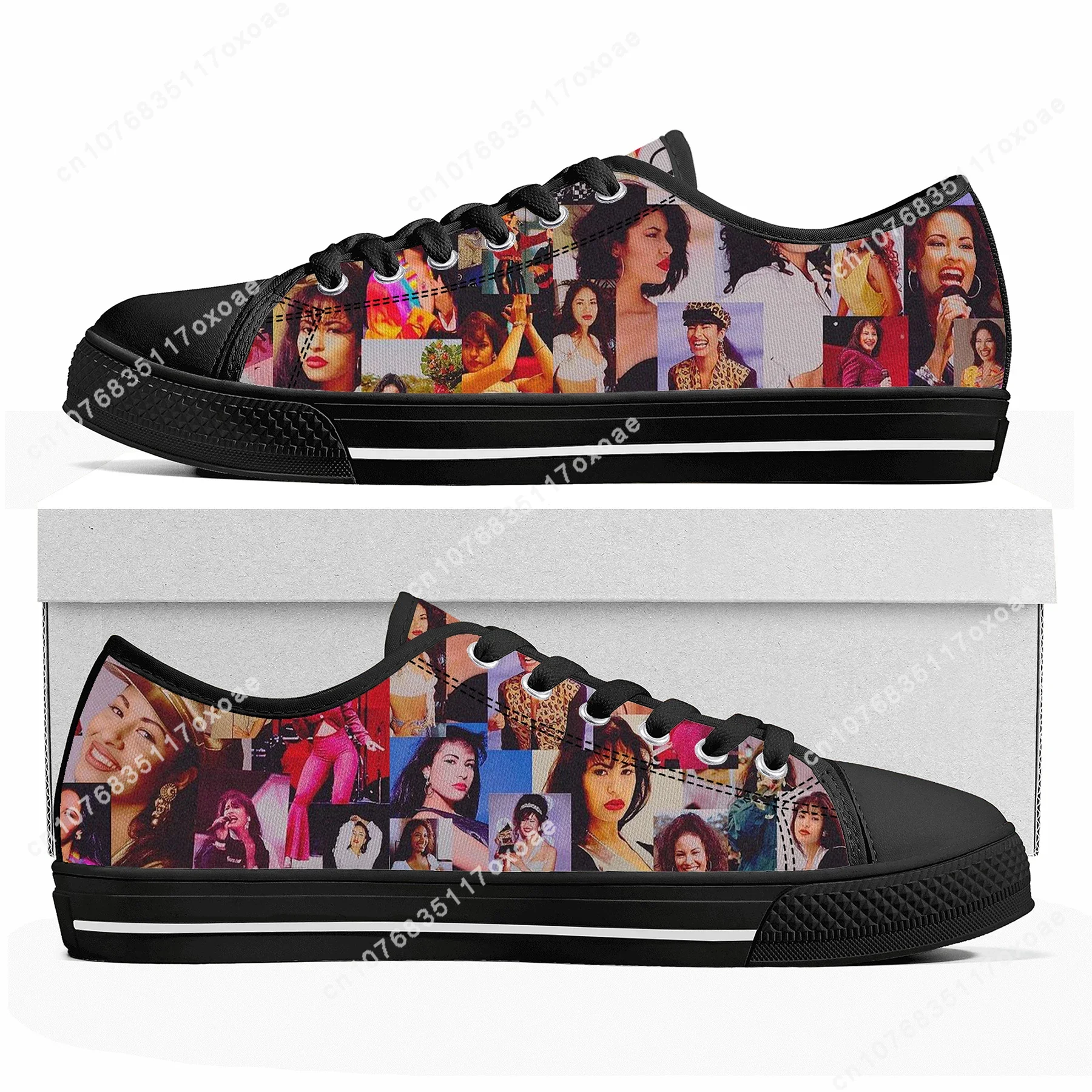 Singer Selena Quintanilla Low Top Sneakers Mens Womens Teenager High Quality Canvas Sneaker couple Casual Shoes Customize Shoe