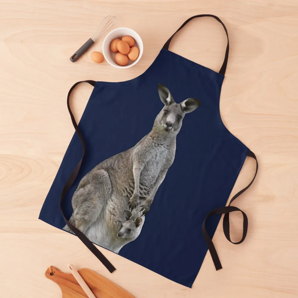 

Kangaroo with joey looking out of pouch 4 Apron Trim Cloth Kitchen And Household Goods Apron