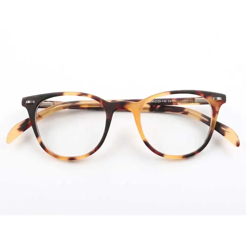 Women Round Fashion Glasses Frames Men Tortoise Optical Eyeglass Frames Acetate Vintage Popular Black Brown Prescription Eyewear