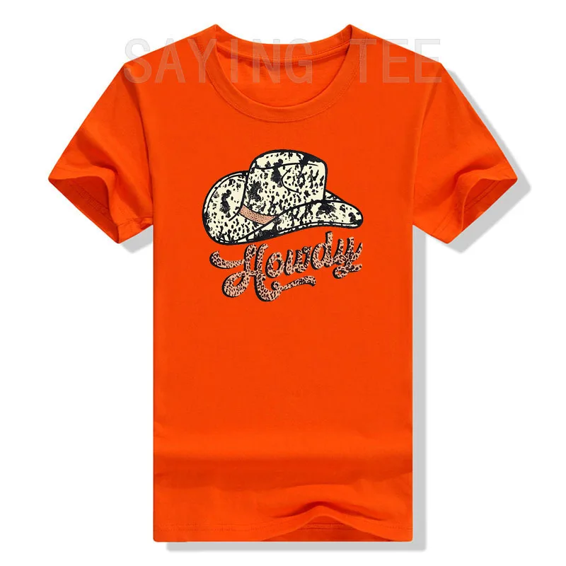 Howdy T-Shirt kobiety Cowgirl ubrania Vintage Rodeo Western odzież Country muzyka koszulki z nadrukami moda letnia z krótkim rękawem topy