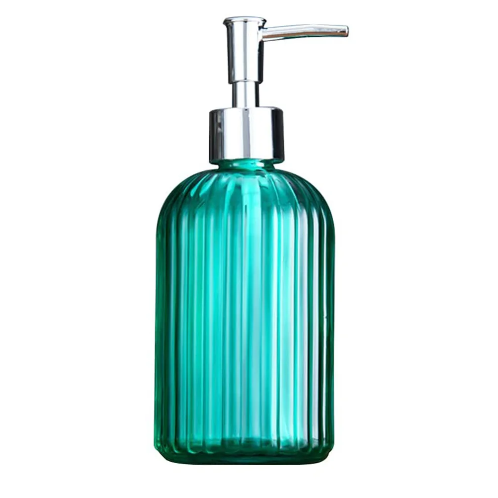 

Refillable Press Pump Glass Soap Dispenser Bright Color 440Ml for Liquid Soap Lotion Shampoo Bathroom Kitchen Use