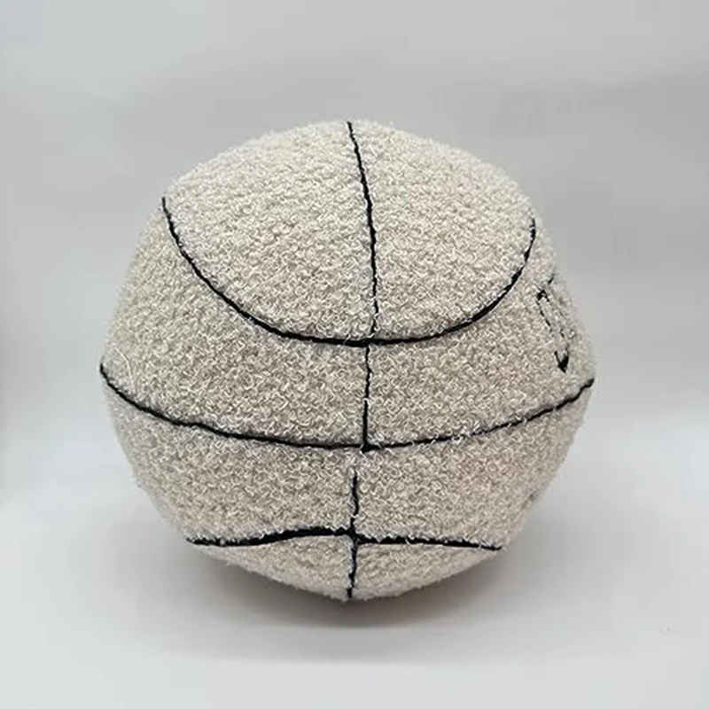 Almohada de baloncesto Offcourt, almohada en forma de baloncesto, almohada de baloncesto bordada de lana de peluche, juguete de peluche peludo-C duradero