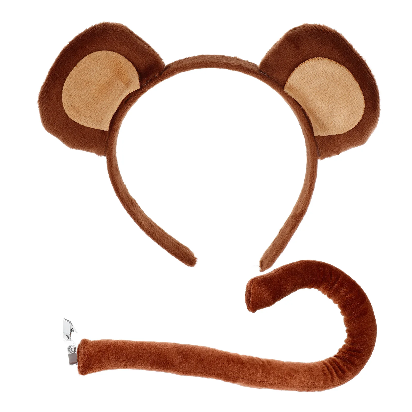 

1 set Monkey Headband Tail Set Jungle Party Costume Accessory For Kids Halloween Cosplay Fancy Dress Animal Role Play Props