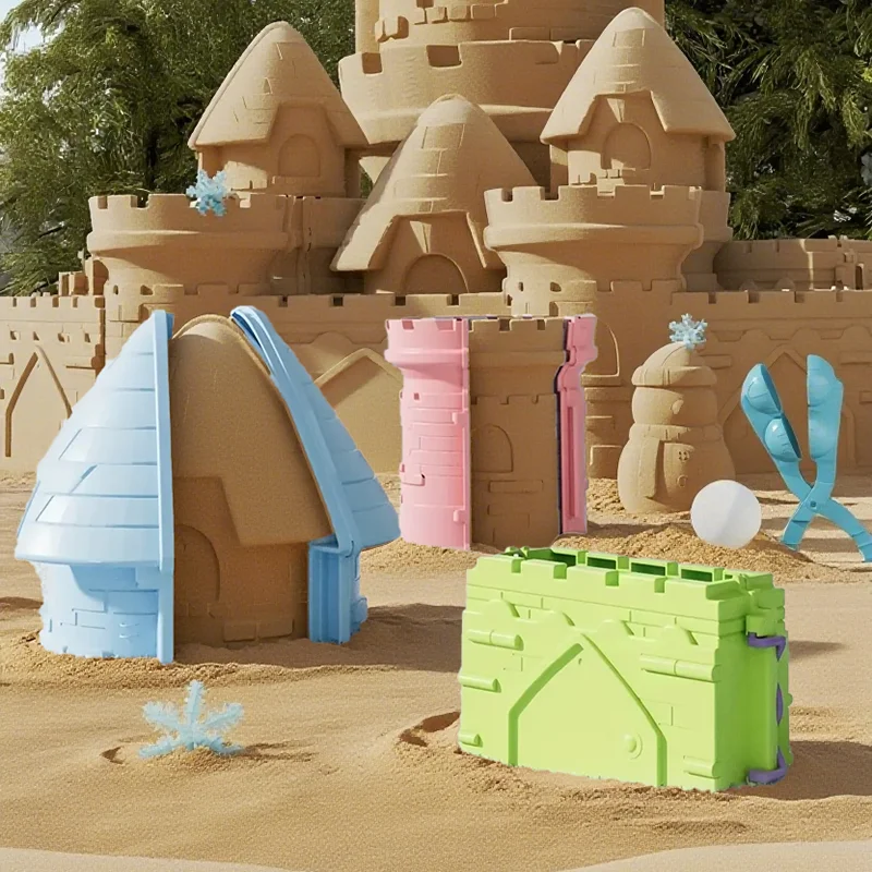 

1pc Three-Piece Castle Mold Set – Outdoor Beach Sand Molds, Suitable for Seaside Sand Play & Fun