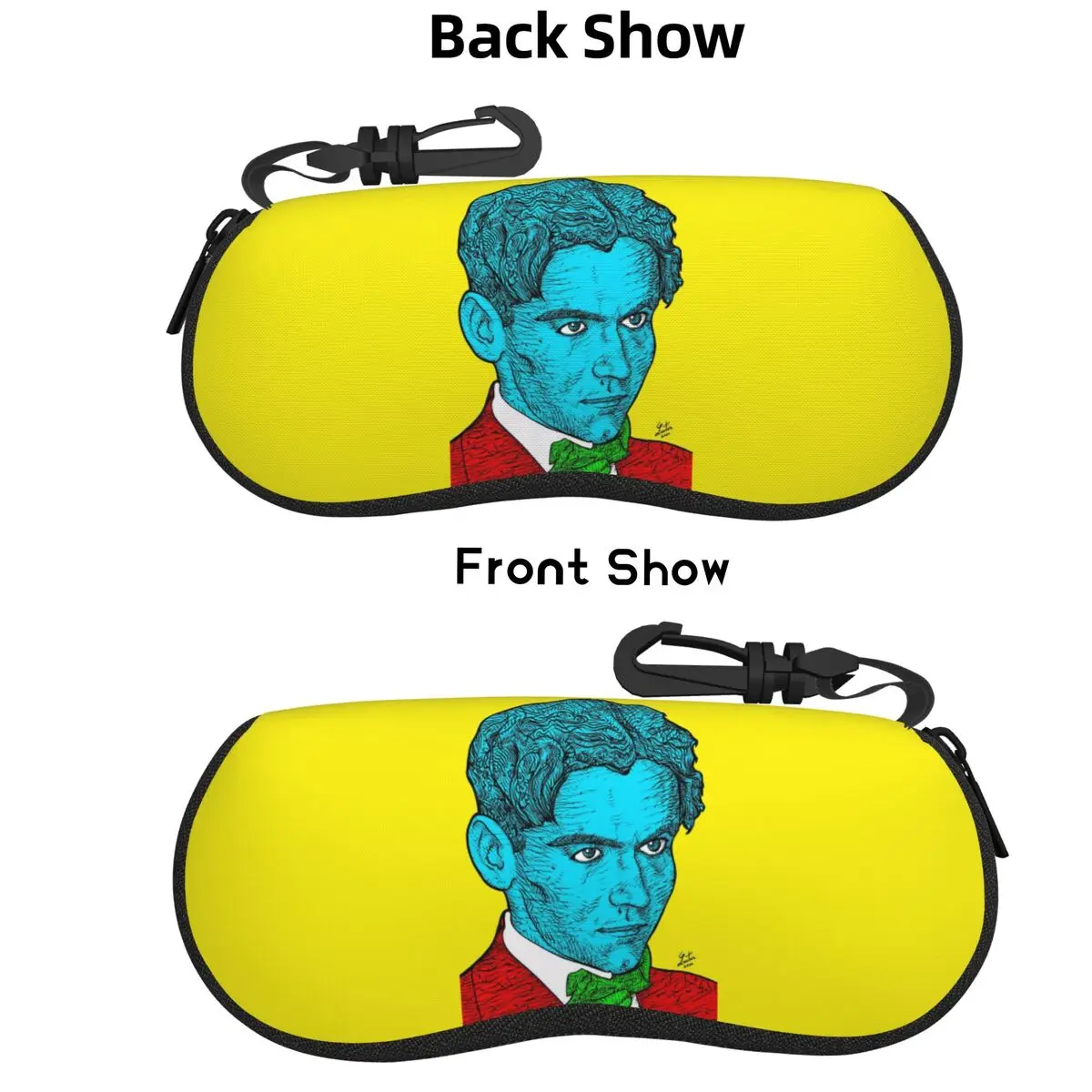 

Federico Garcia Lorca Portrait 16 Shell Glasses Case Protective Sunglasses Box Women Men Soft Eyeglasses Bag Pouch