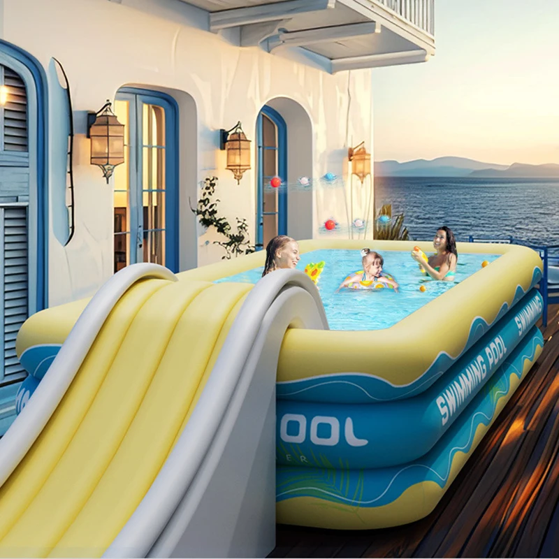 

​​Modern Inflatable Swiming Pools with Slide for Adults Kids Family Garden Thickened PVC Foldable Large Outdoor Hot Tub​​ FYIP