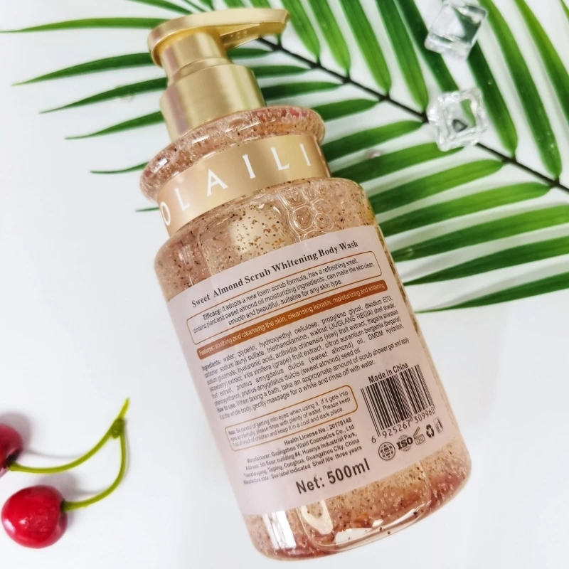 غسول الجسم بفيتامين وخلاصات اللوز ومقشر يومي 16.9 أونصة سائلة من جل الاستحمام المرطب ومنظف الجسم للبشرة الجافة