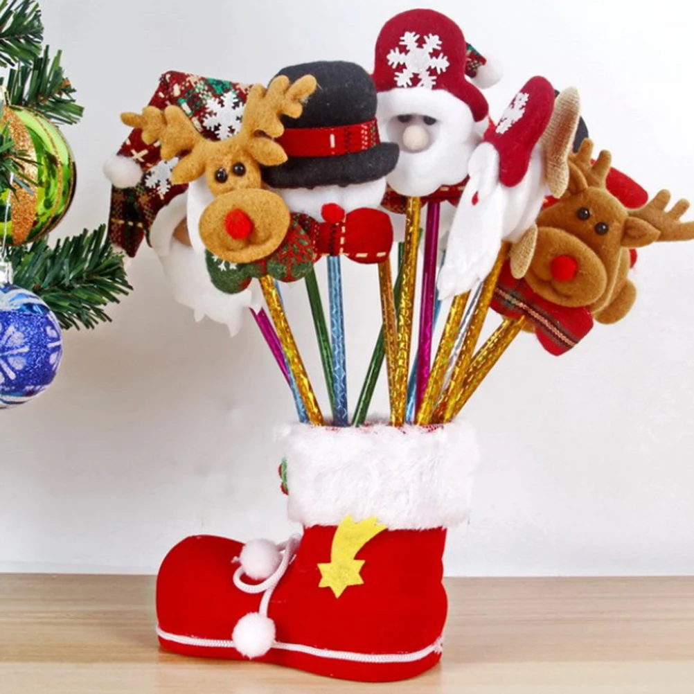 

12 Pcs Christmas Ballpoint Pen Student Decorations Child Black Ink Cartoon Pens