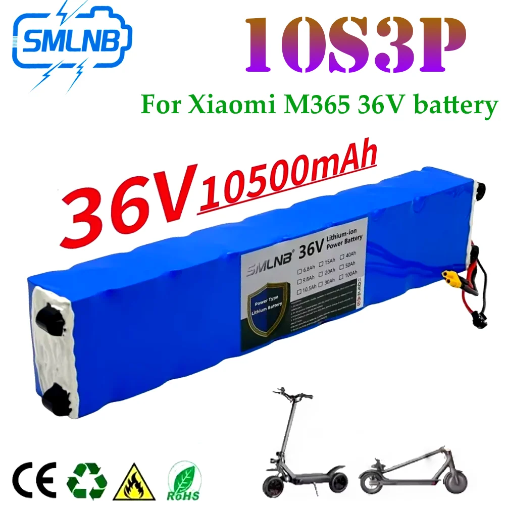 

36V 10500mAh 36V lithium battery pack 10S3P 18650 lithium battery suitable for Xiaomi M365 electric scooter battery