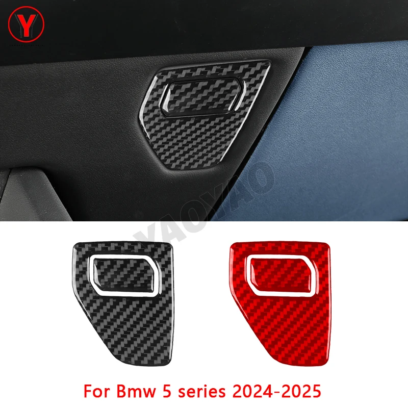 

Carbon Fiber Co-pilot Glove Box Storage Switch Panel Trim Cover Car Accessories Sticker For BMW 5 Series i5 G60 G68 2024 2025