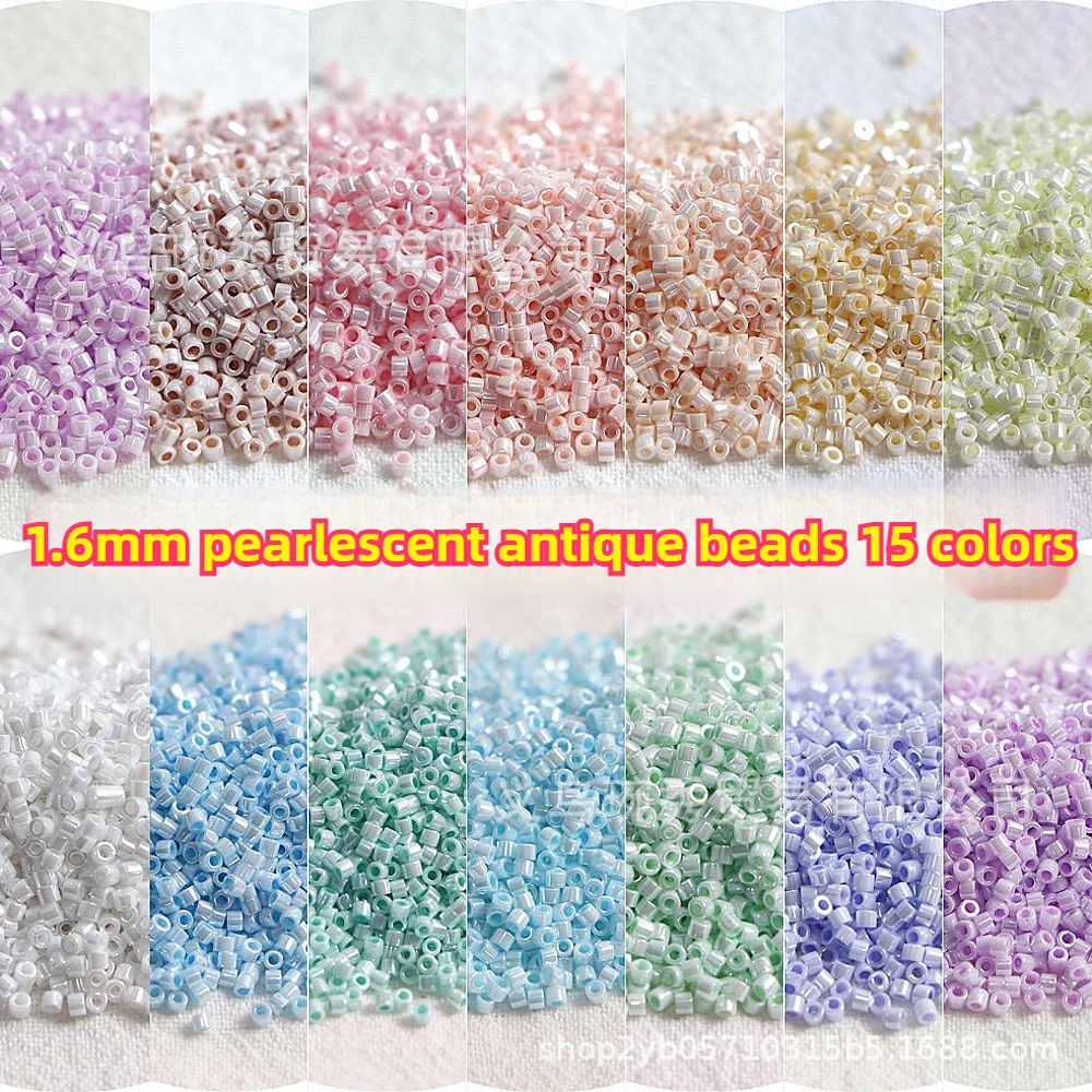 

1.6mm Cream Pearlescent Antique Beads, Handmade DIY Beaded Embroidered Hairpin Fringed Jewelry Accessories Materials