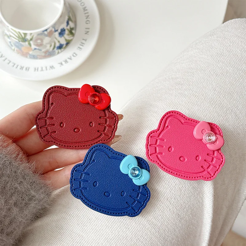 Sanrio hello kitty dos desenhos animados dopamina colorido couro telefone airbag titular caso de telefone colando suporte de mesa quadro um presente para a menina