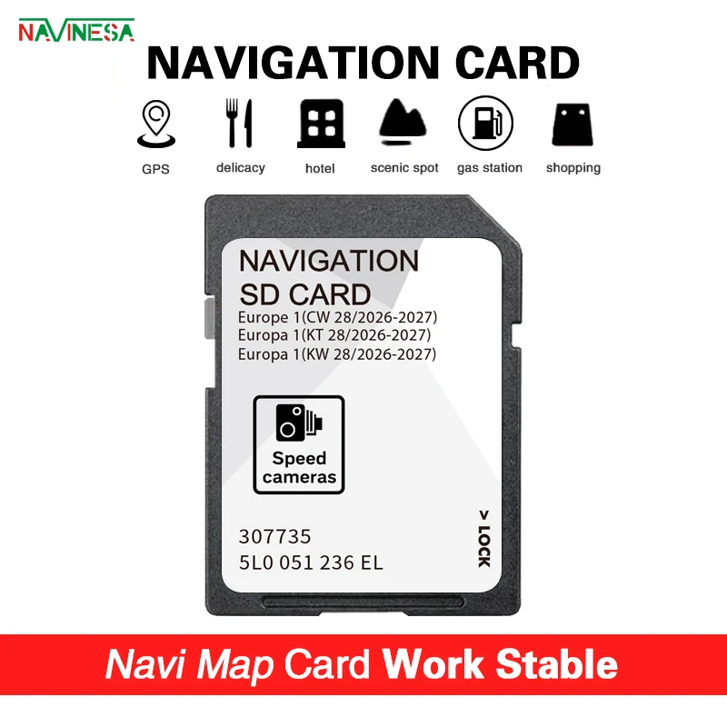 

for Skoda Octavia Rapid Yeti Kodiaq Karoq Vehicle Amundsen Device Navigation SD Card 32GB Update Europe UK Map GPS 5L0051236EL