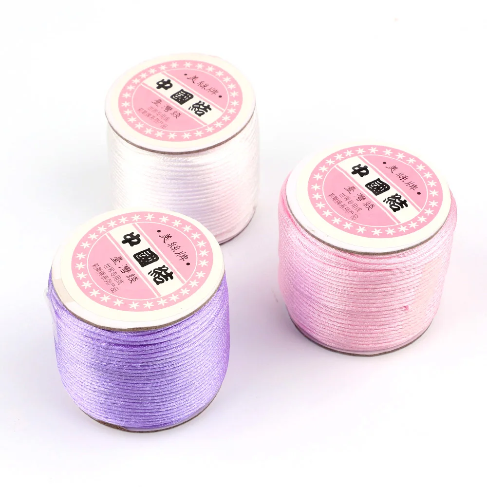 TYRY.HU 45M/Roll 2mm Soft Satin Nylon Cord Solid Rope For Jewelry Making Non-Toxic and Tasteless MultiColor DIY Accessories