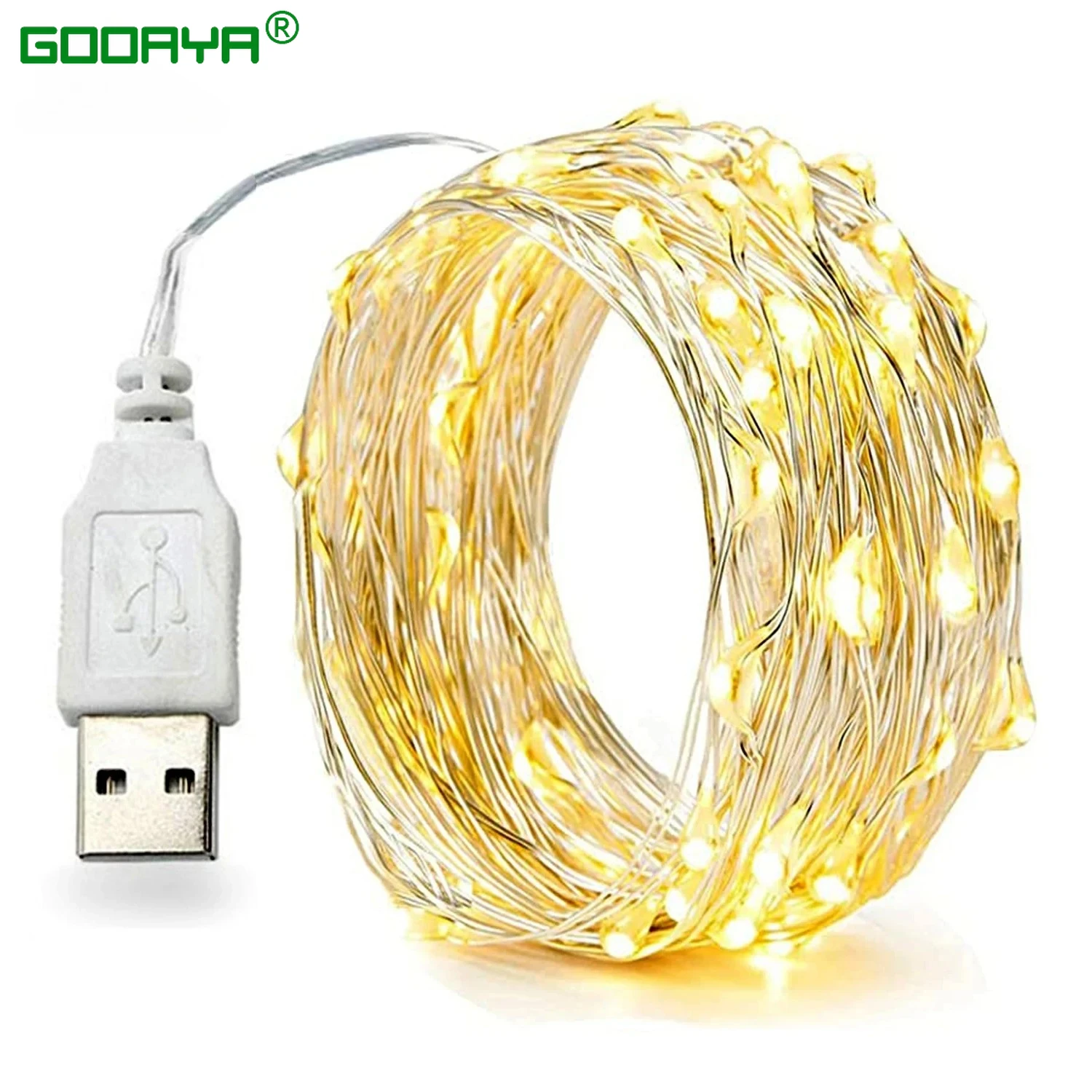 30 متر 20 متر مقاوم للماء USB LED أضواء سلسلة الأسلاك النحاسية الجنية جارلاند ضوء مصباح عيد الميلاد حفل زفاف عطلة الإضاءة ديكور