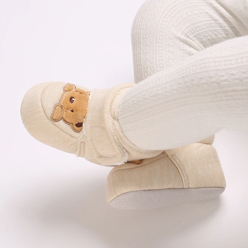 Winter-Baumwollschuhe für Neugeborene 0-1 Jahr Alte Jungen und Mädchen Baby Cartoon Teddybär mit Plüsch Warme Laufstiefel – Detail 7
