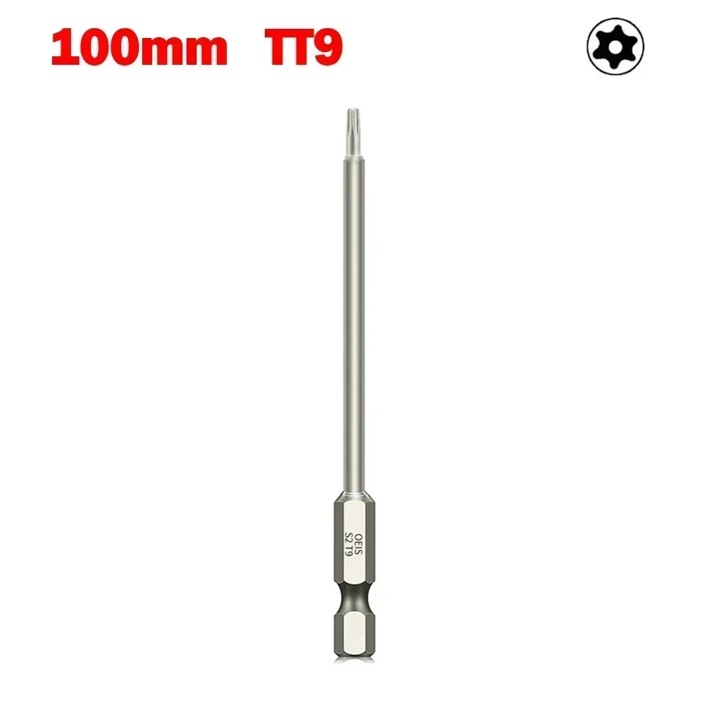 Torx chave de fenda bit para parafuso exato desparafusar T6-T40 ferramenta hex haste oco torx chave de fenda bit 100mm liga de aço anti-ferrugem