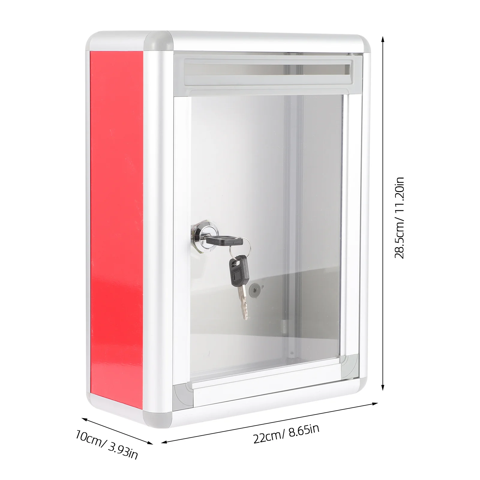 التصويت مع قفل صندوق اقتراحات الألومنيوم المثبت على الحائط للمكتب المدرسي للاستخدام العام صندوق جمع الحروف المعدنية
