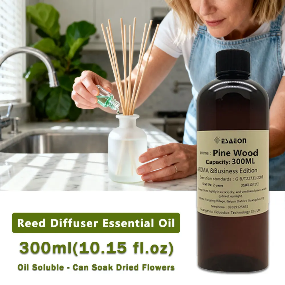 ESAEON 300ml (10.15 fl.oz) Pine Wood Essential Oils - For Reed Diffuser & Flameless Aromatherapy & Waterless Diffuser Eessence