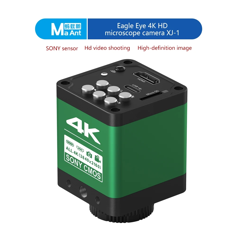 MaAnt XJ-1 2 4K UHD 30fps bulit-in SONY imx678 1/1.8sensor HDMI e saída USB câmera de microscópio industrial digital com montagem C