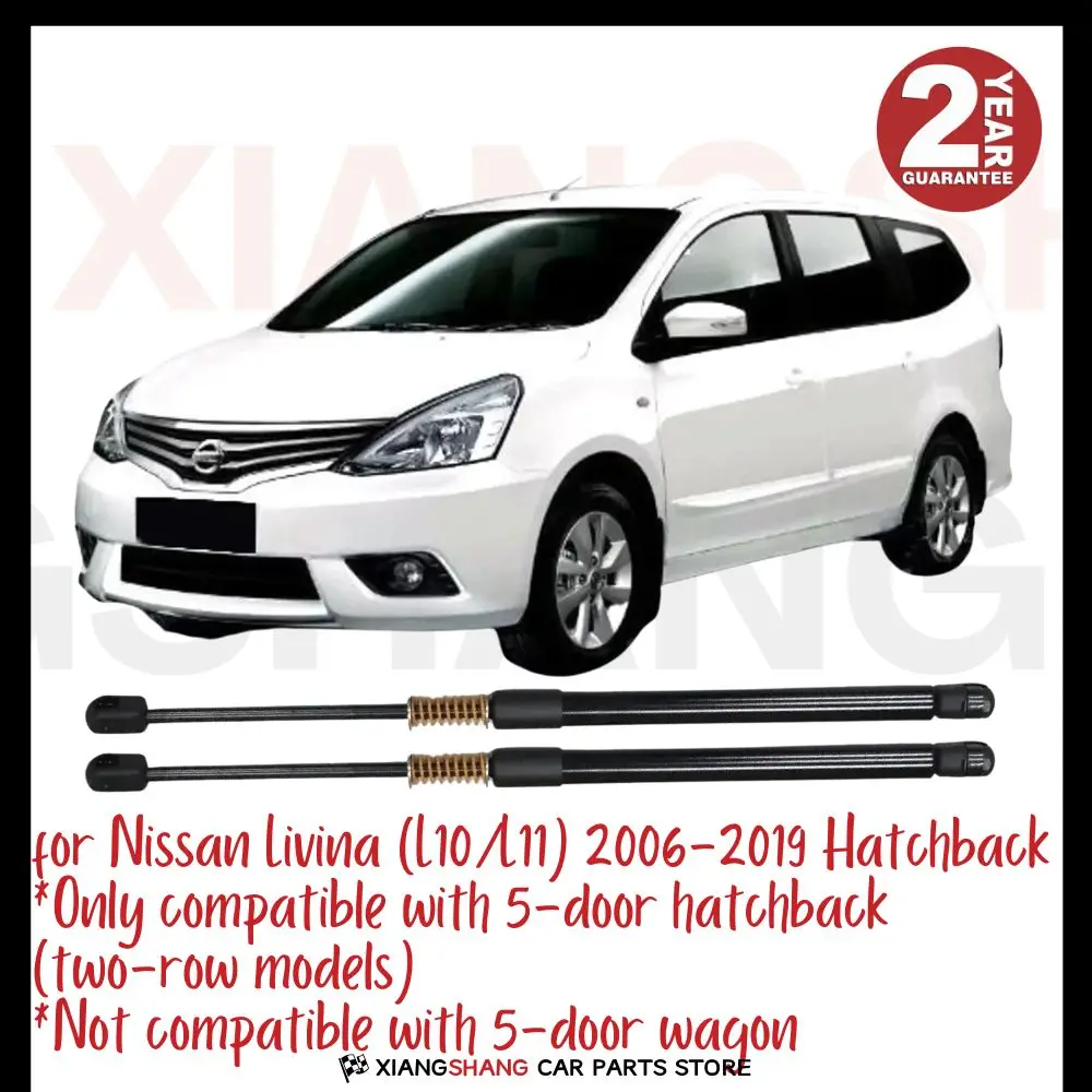 

2pcs Rear Tailgate Damper for Nissan Livina (L10/L11) 2006-2019 Hatchback WITH SPRING Trunk Boot Gas Charged Gas Struts
