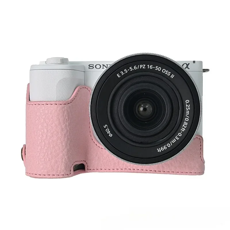 Kamera-Schutzhülle für Sony ZVE 10 II ZV-E10 Mark II zve 10 Cover Base Tasche Tasche Barrel Leder Schultergurt Hals Body Case