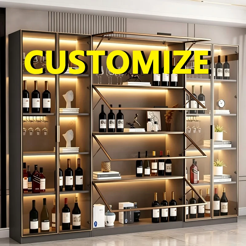 LED Glass Display Cabinet Large Capacity Toy Storage Adjustable Shelves Aluminum Frame Dust Freestanding Modern Home Showcase