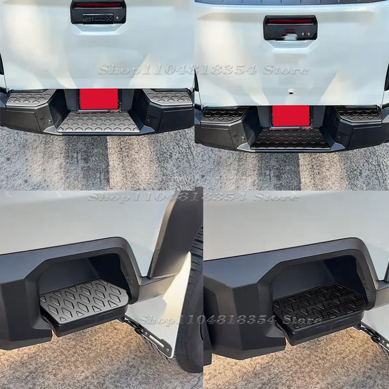 

For Toyota Hilux Travo 2026 2027 Stainless steel Rear Bumper Side Step Protector Pad Rear Bumper Edge Pedal Cover trims